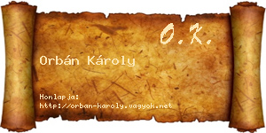 Orbán Károly névjegykártya