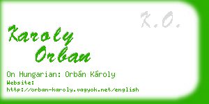 karoly orban business card