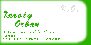 karoly orban business card